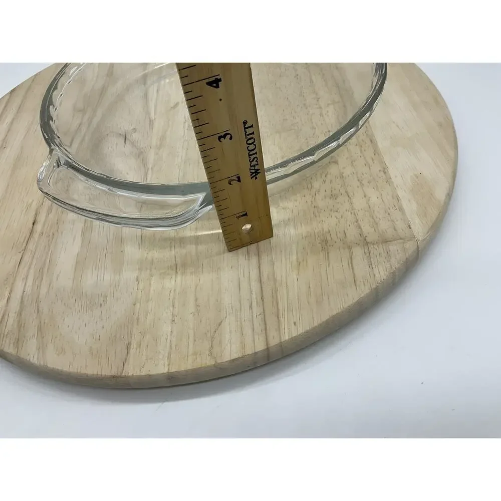 Anchor Hocking Clear Glass Deep Pie‎ Dish 9 In Round Baking Pan Handles Kitchen